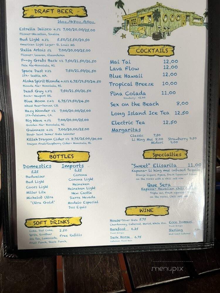 Shack Kailua - Kailua, HI menu_pic