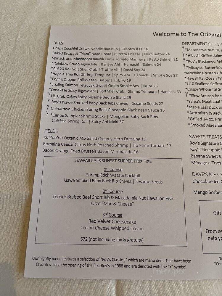 Roy's Restaurant - Honolulu, HI menu_pic