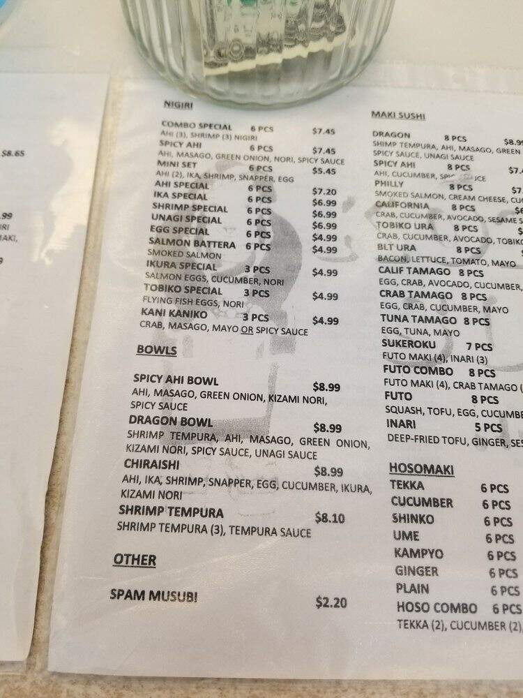 Kozo Sushi - Honolulu, HI menu_pic