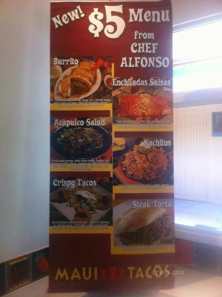 Maui Tacos - Lahaina, HI menu_pic