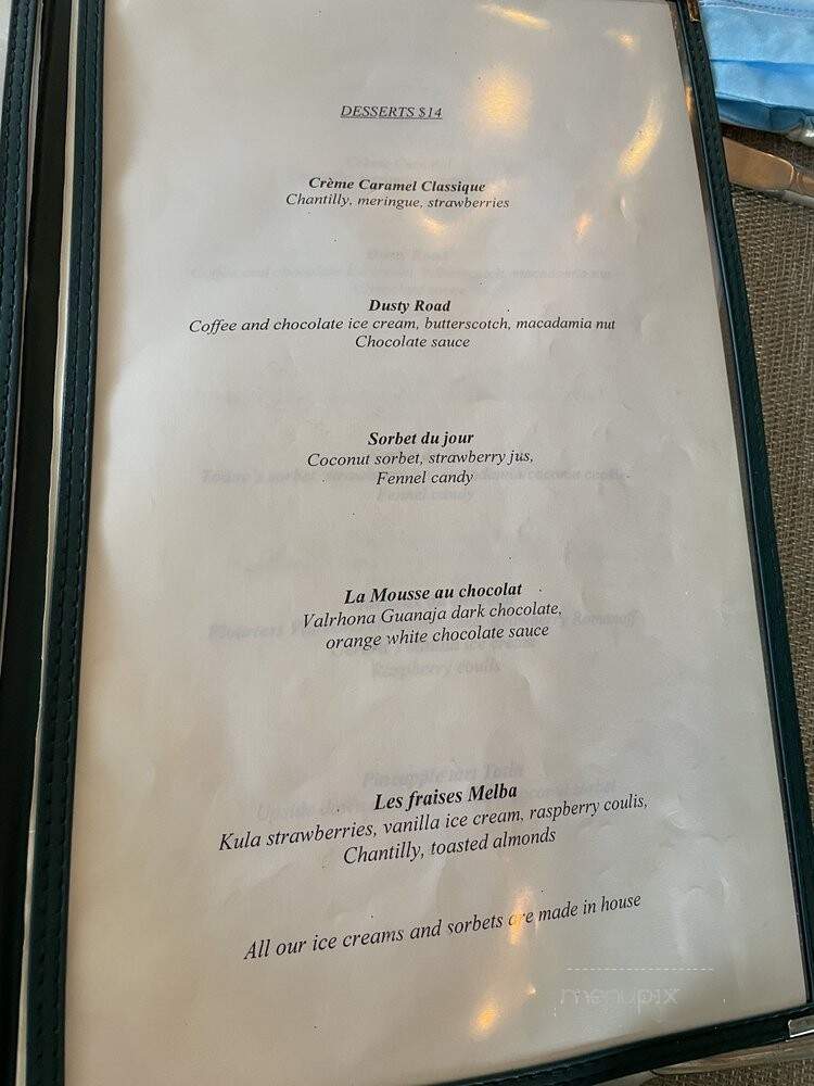Gerard's Restaurant - Lahaina, HI menu_pic