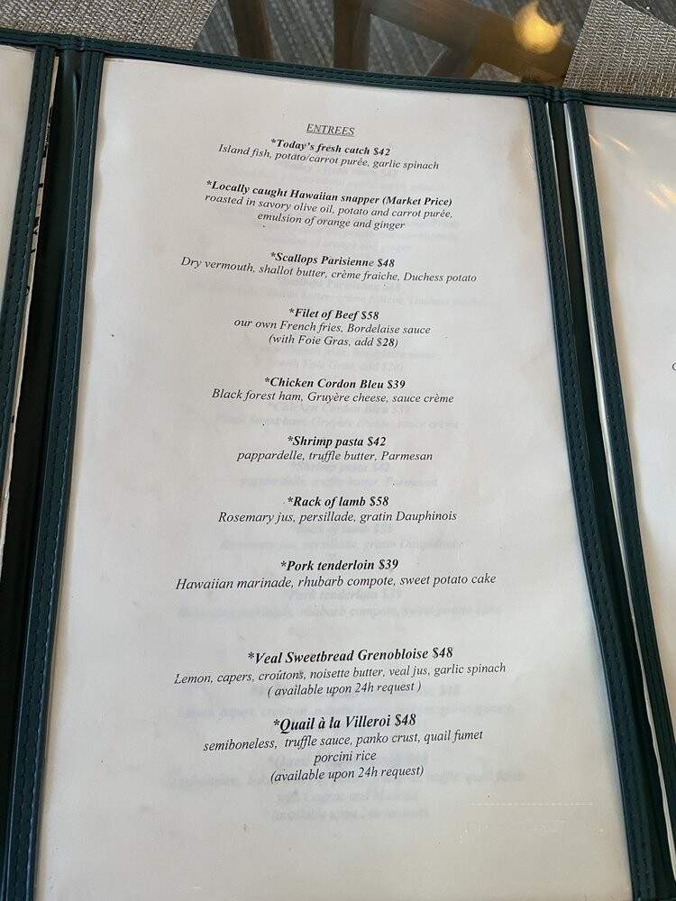 Gerard's Restaurant - Lahaina, HI menu_pic