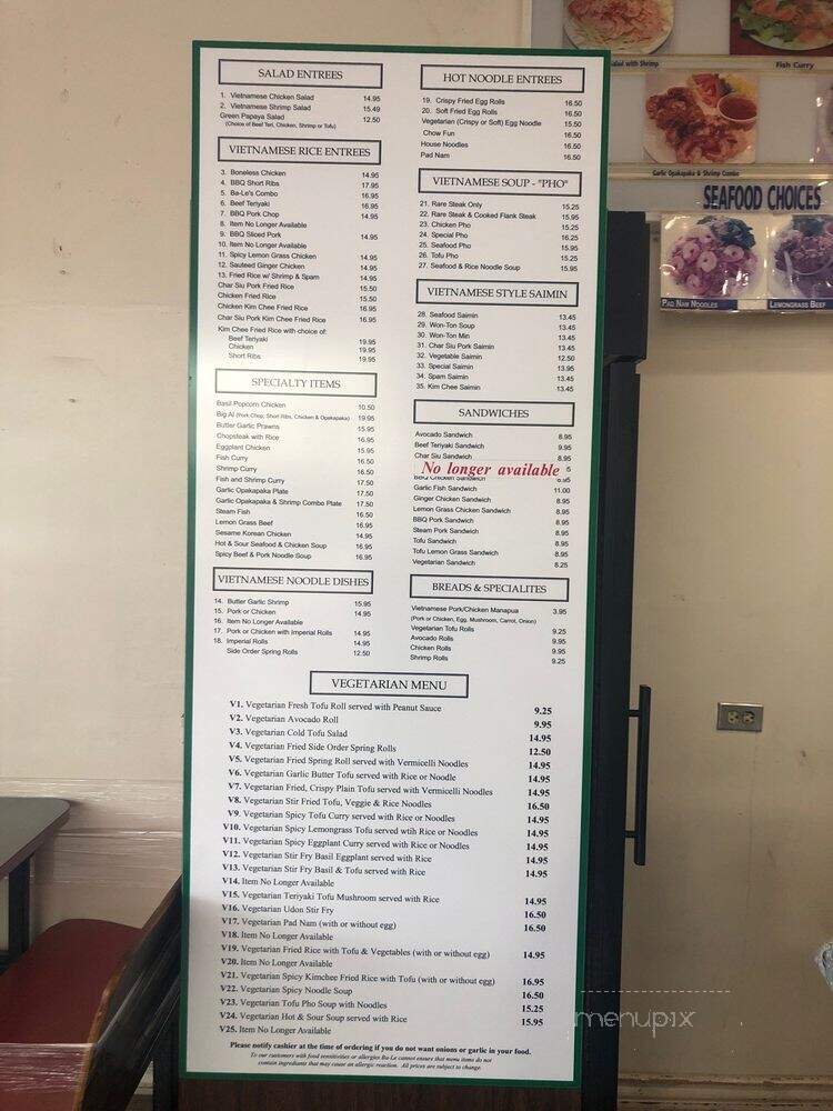 Ba Le Sandwiches - Kihei, HI menu_pic