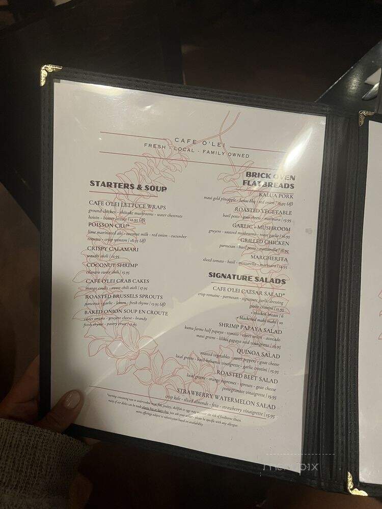 Cafe O'Lei Kihei - Kihei, HI menu_pic
