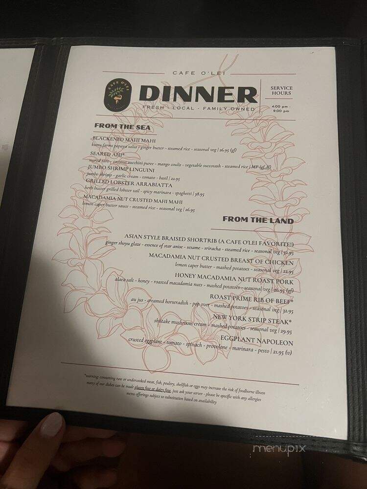 Cafe O'Lei Kihei - Kihei, HI menu_pic