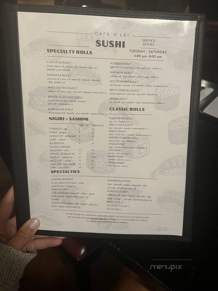 Cafe O'Lei Kihei - Kihei, HI menu_pic
