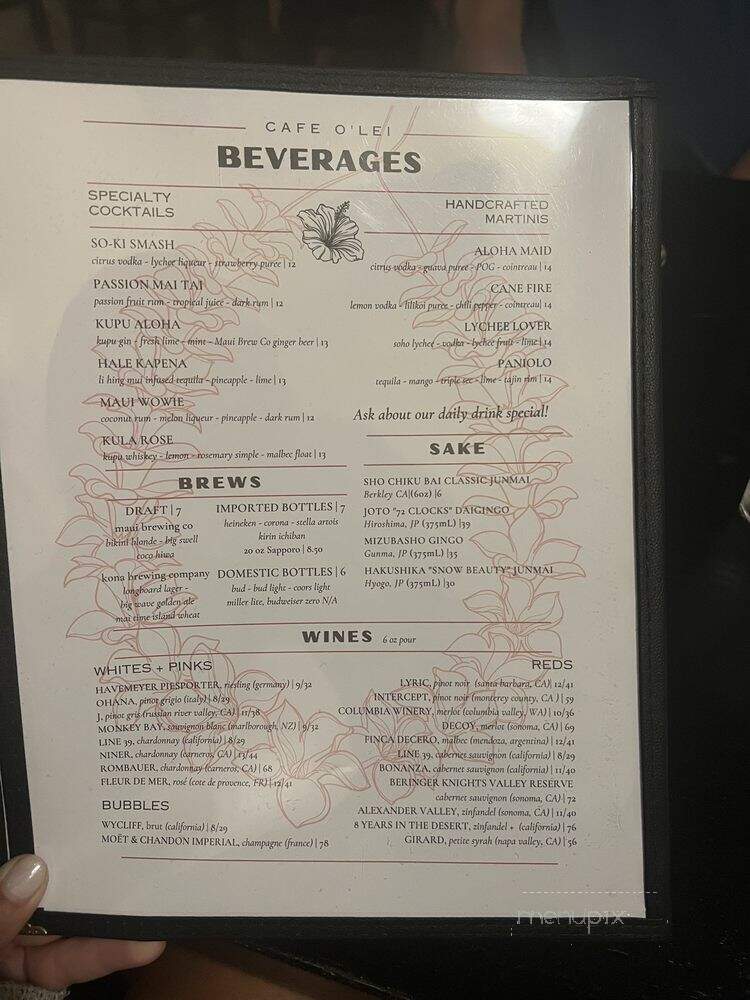 Cafe O'Lei Kihei - Kihei, HI menu_pic