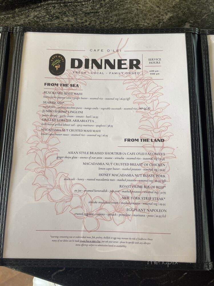 Cafe O'Lei Kihei - Kihei, HI menu_pic