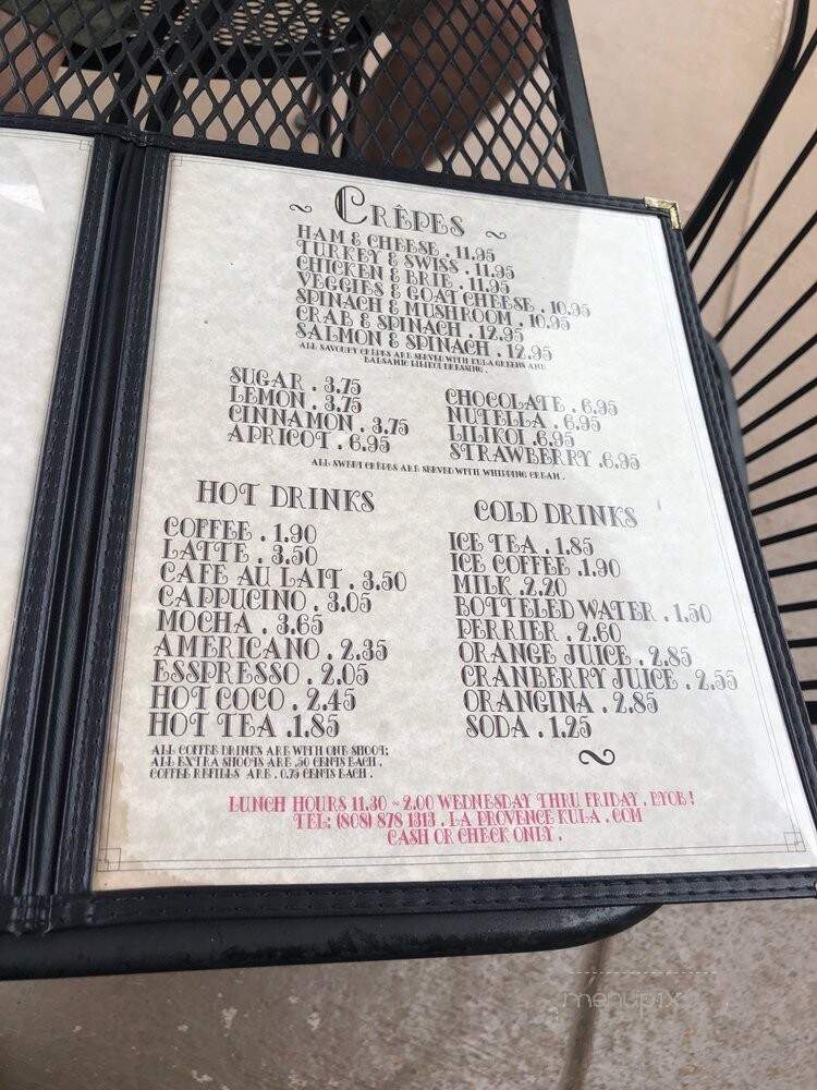 La Province - Kula, HI menu_pic