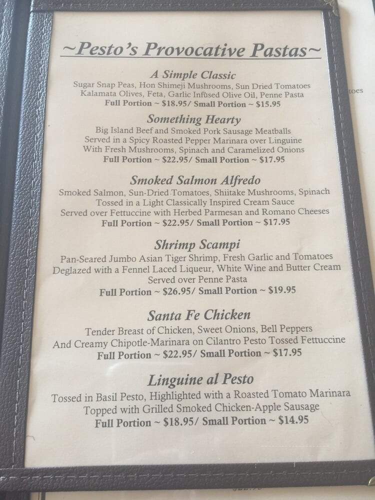 Cafe Pesto - Kamuela, HI menu_pic