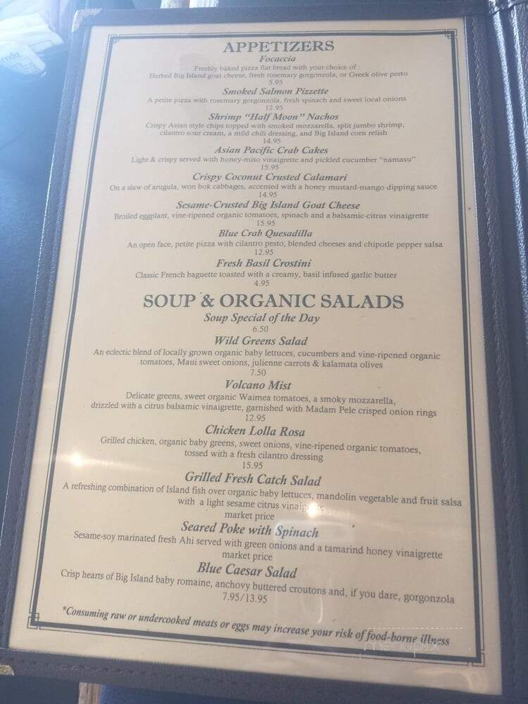 Cafe Pesto - Kamuela, HI menu_pic