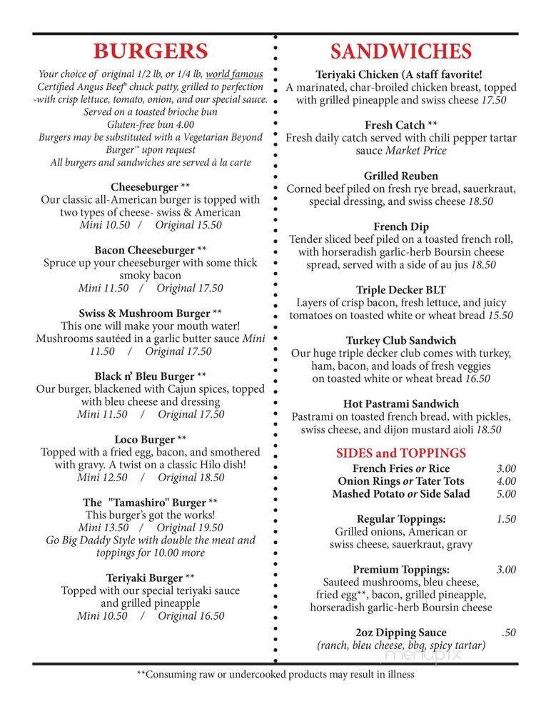 Cronies - Hilo, HI menu_pic