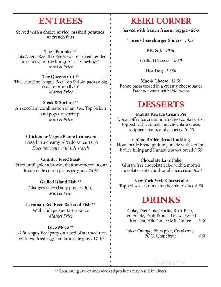 Cronies - Hilo, HI menu_pic