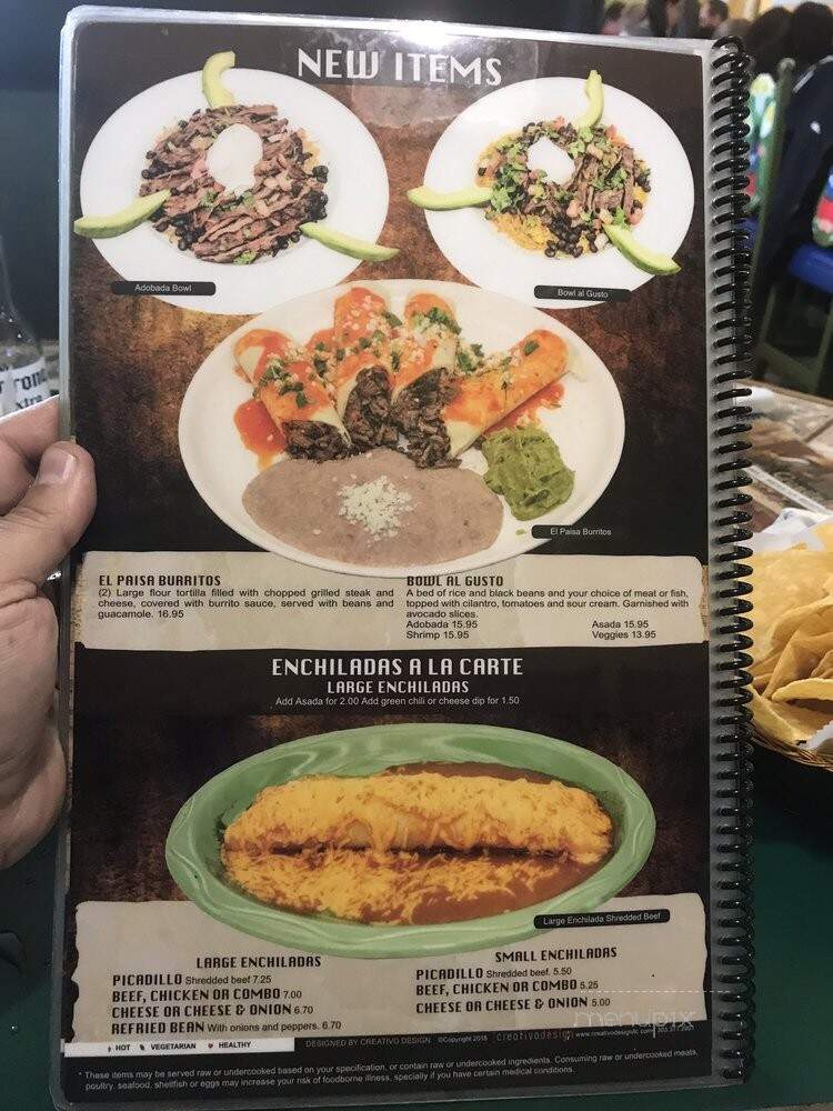 Guadalajara Mexican Restaurant - Cheyenne, WY menu_pic