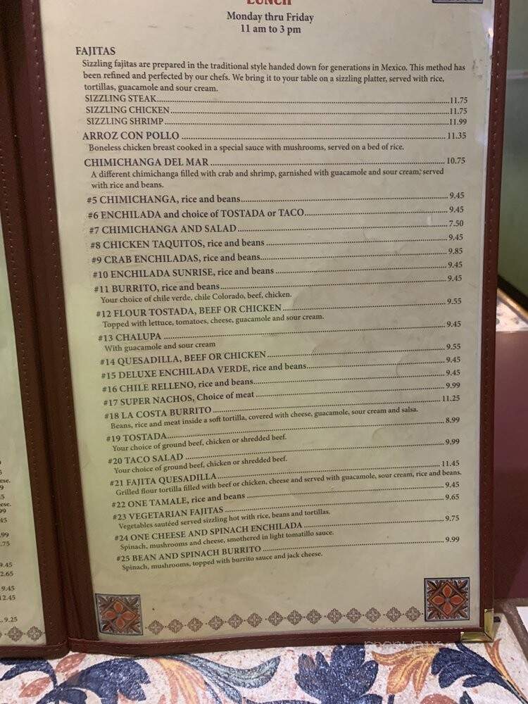 La Costa Mexican Restaurant - Casper, WY menu_pic