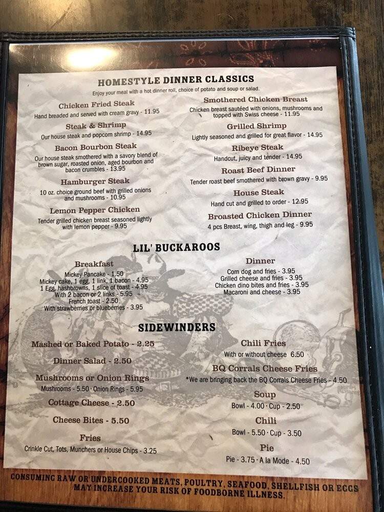 Outpost Cafe - Lusk, WY menu_pic