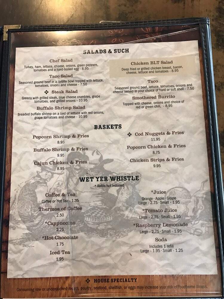Outpost Cafe - Lusk, WY menu_pic