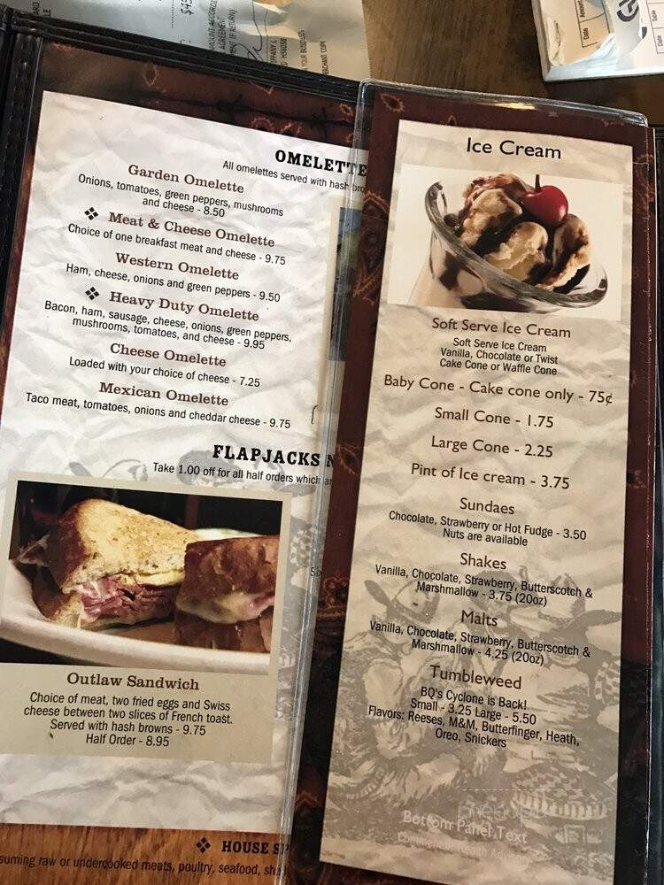 Outpost Cafe - Lusk, WY menu_pic