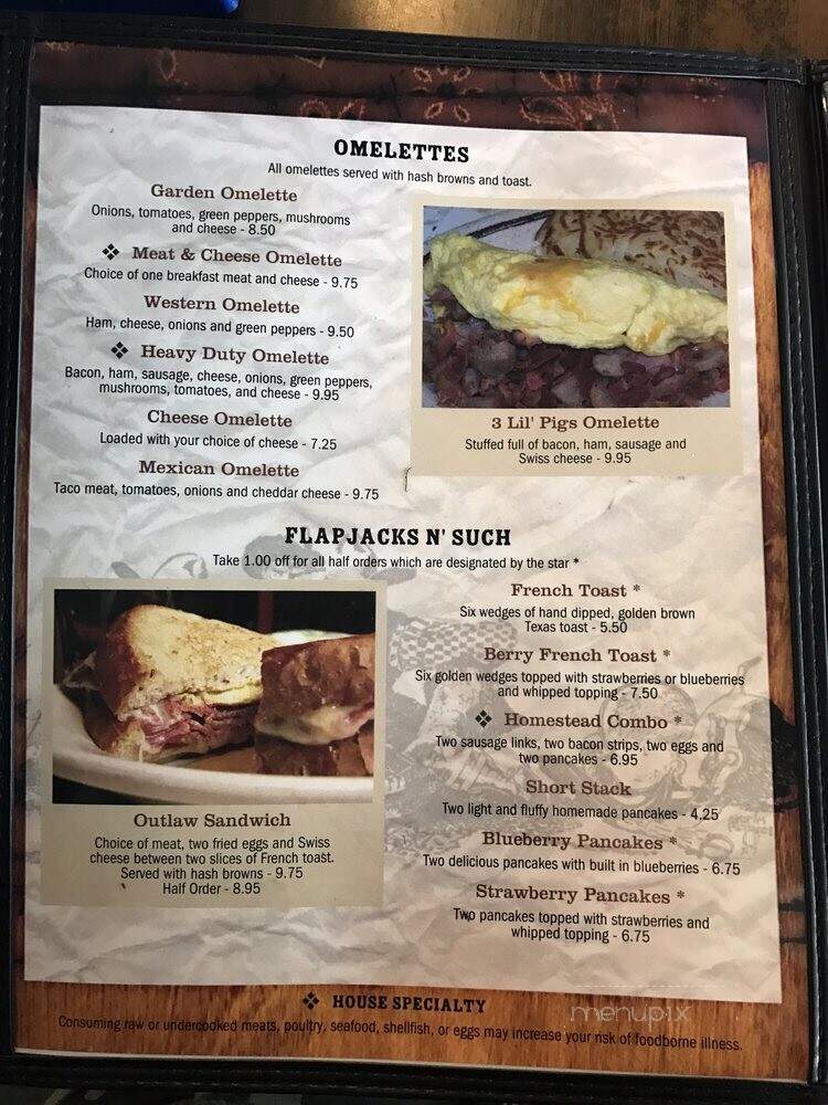 Outpost Cafe - Lusk, WY menu_pic