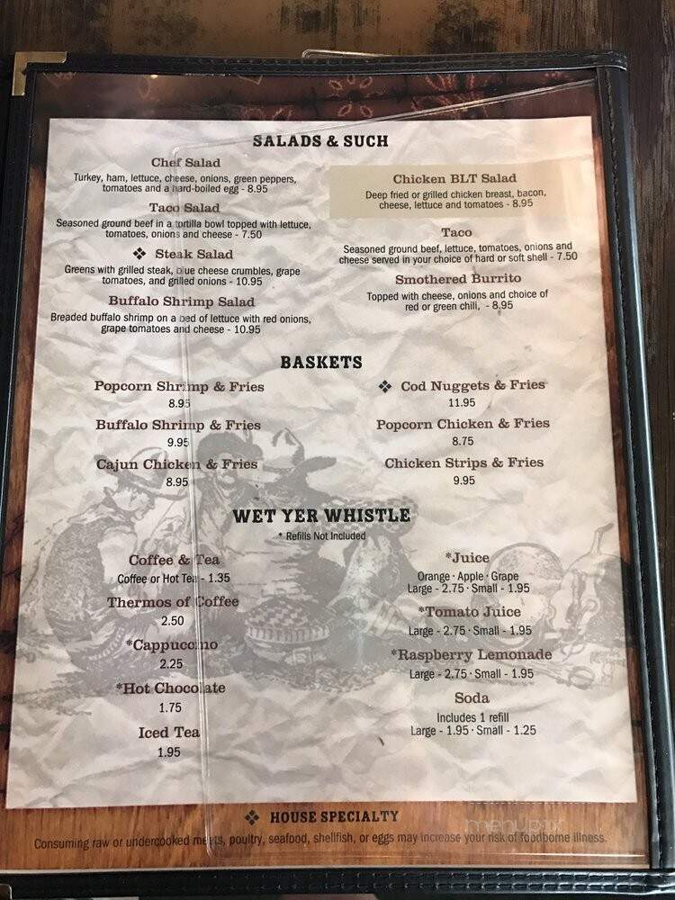 Outpost Cafe - Lusk, WY menu_pic