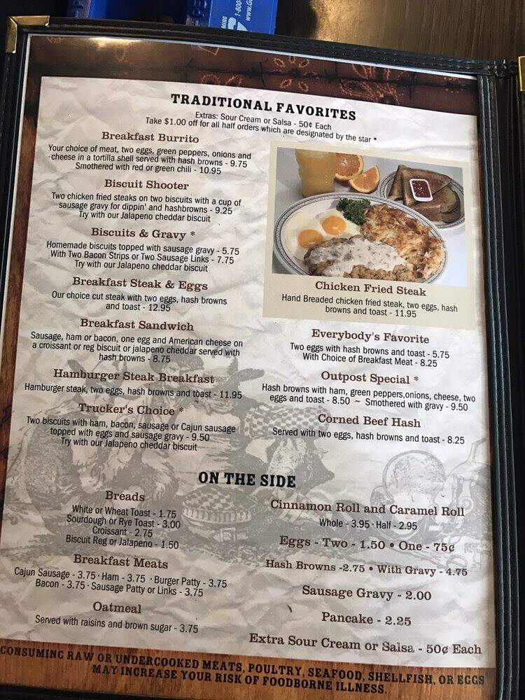 Outpost Cafe - Lusk, WY menu_pic