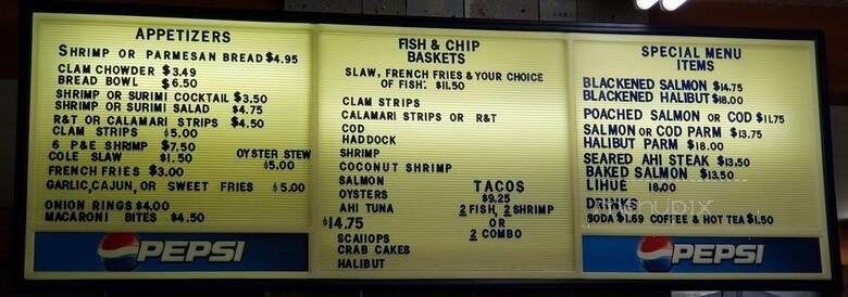 Rocky Mountain Seafood - Afton, WY menu_pic