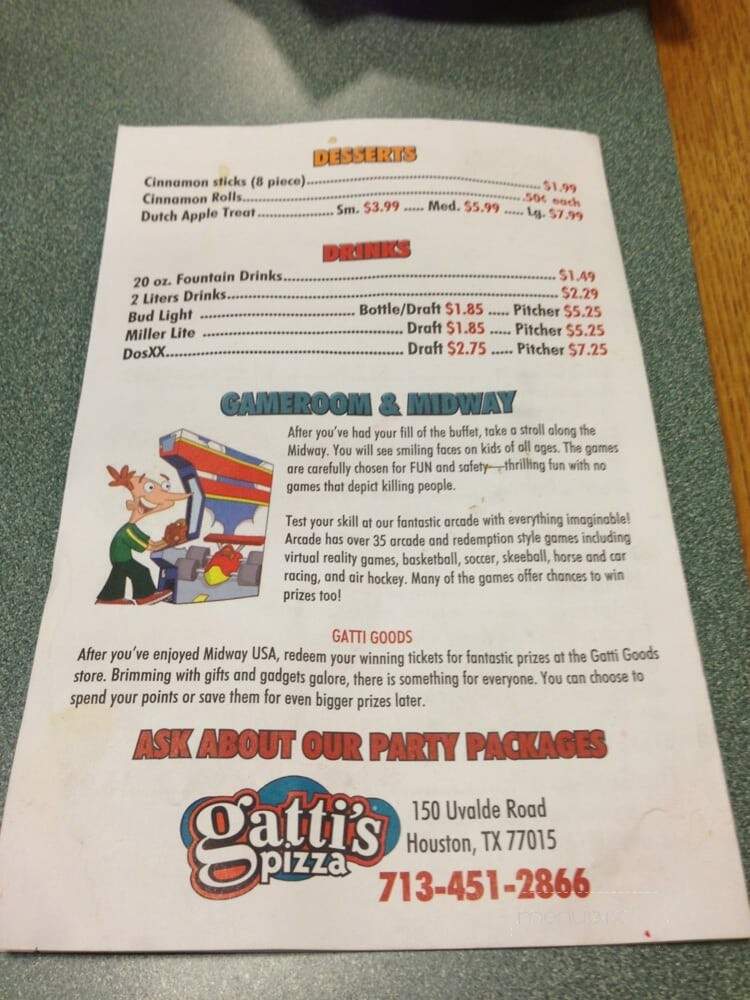 Mr Gatti's Pizza - Houston, TX menu_pic