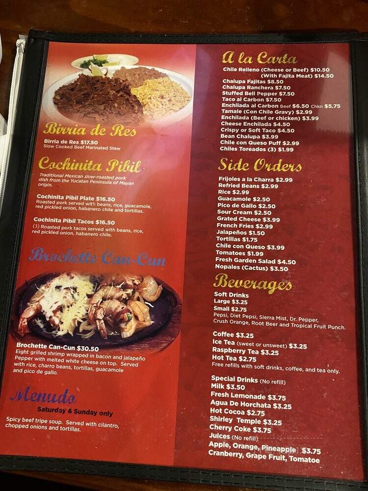 Barcenas Mexican Restaurant - Houston, TX menu_pic