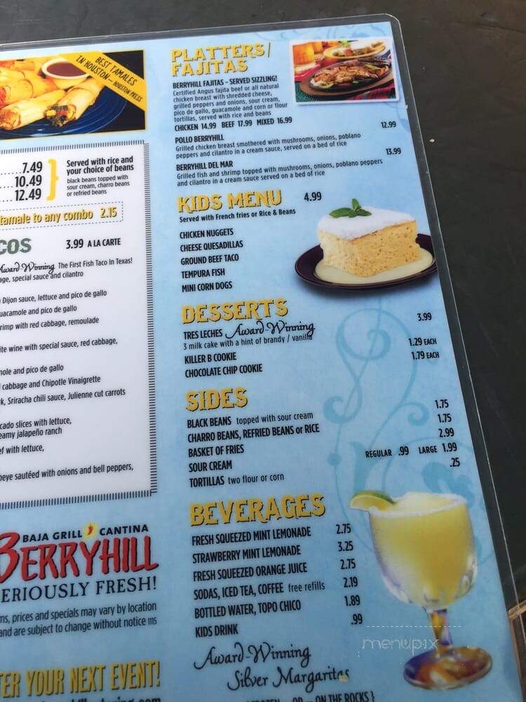 Berryhill Hot Tamales - Houston, TX menu_pic