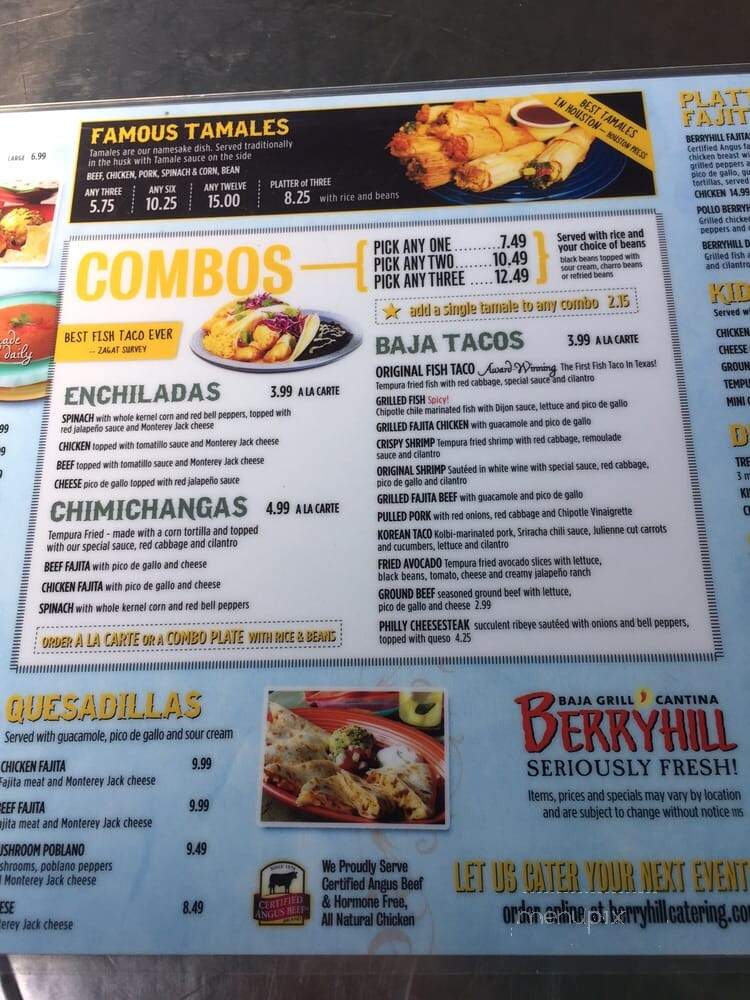Berryhill Hot Tamales - Houston, TX menu_pic