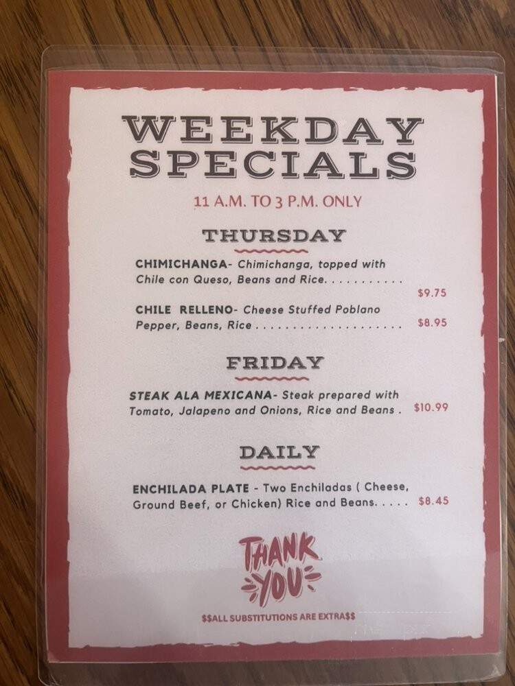 Carlos Mexican Restaurant - Houston, TX menu_pic