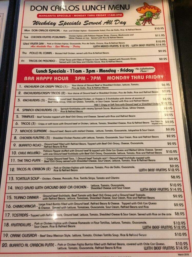 Don Carlo's Restaurant - Houston, TX menu_pic