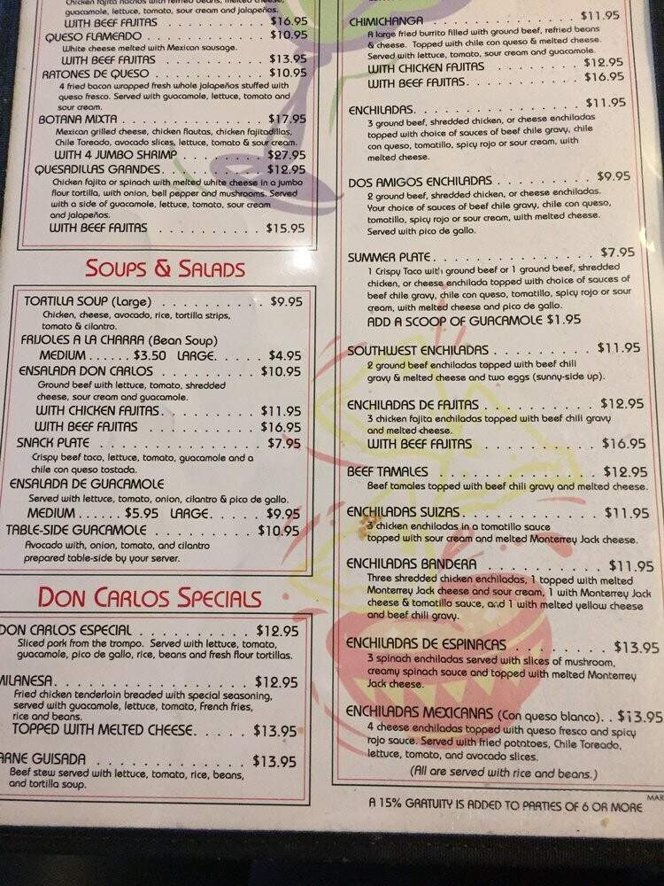 Don Carlo's Restaurant - Houston, TX menu_pic