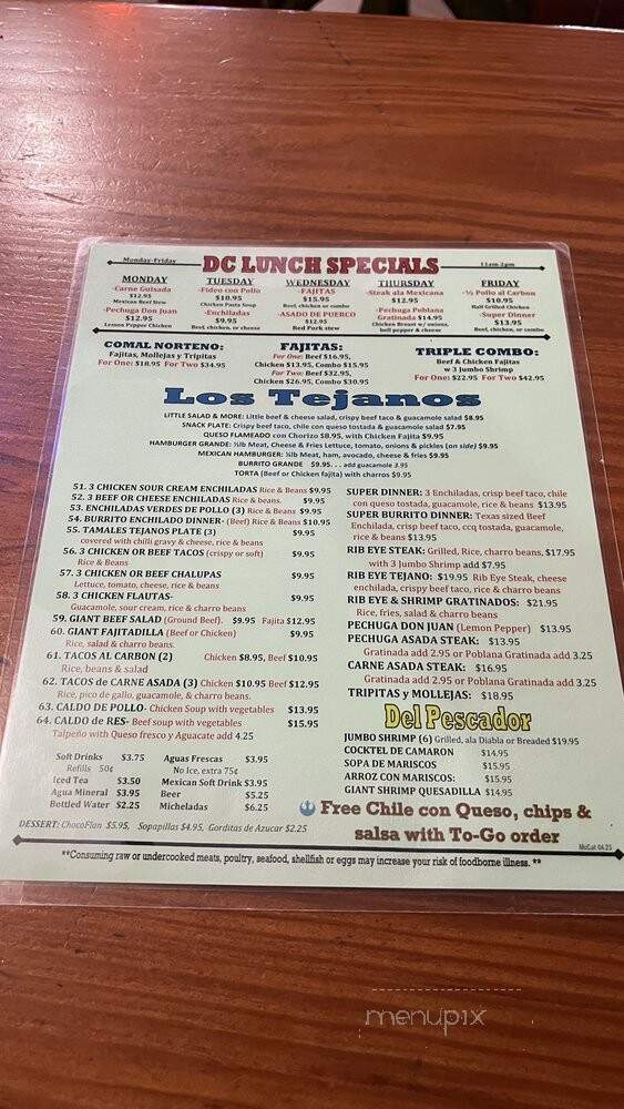 Don Chile Mexican Restaurant - Houston, TX menu_pic