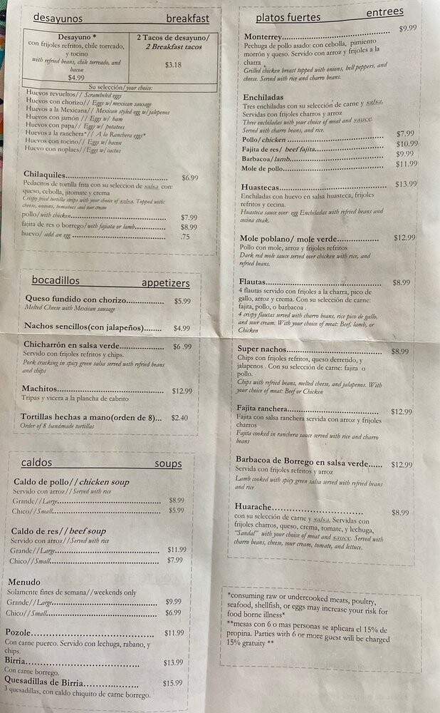 El Hidalgense - Houston, TX menu_pic