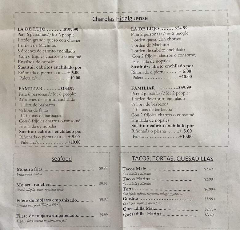 El Hidalgense - Houston, TX menu_pic