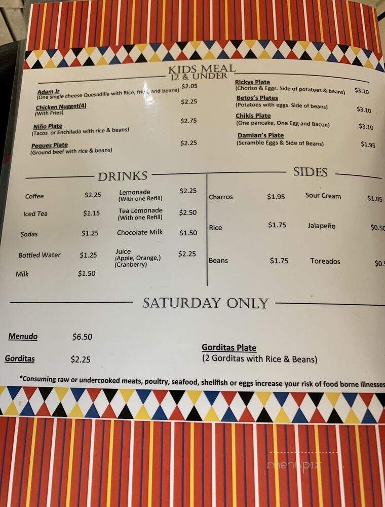 El Jalapeno Restaurant - Houston, TX menu_pic