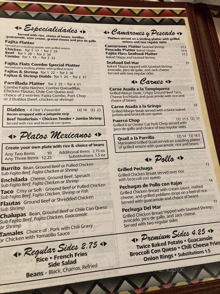 Fajita Flats - Houston, TX menu_pic