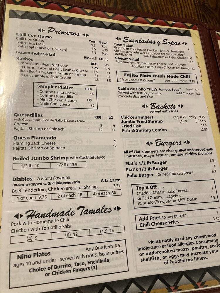Fajita Flats - Houston, TX menu_pic