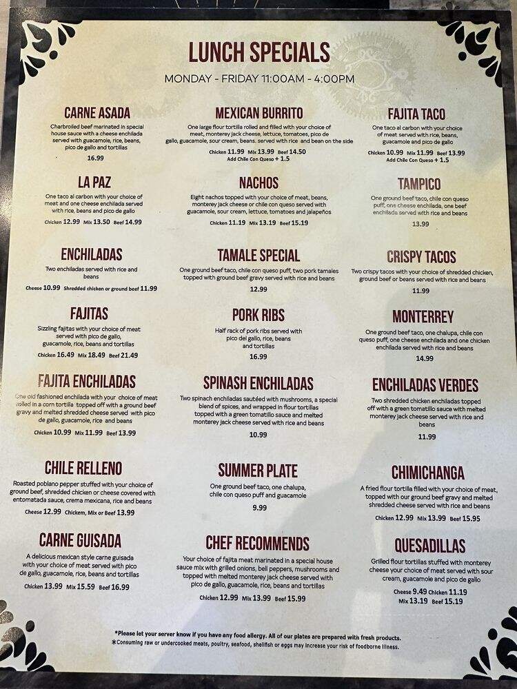 Juarez Mexican Restaurant - Houston, TX menu_pic