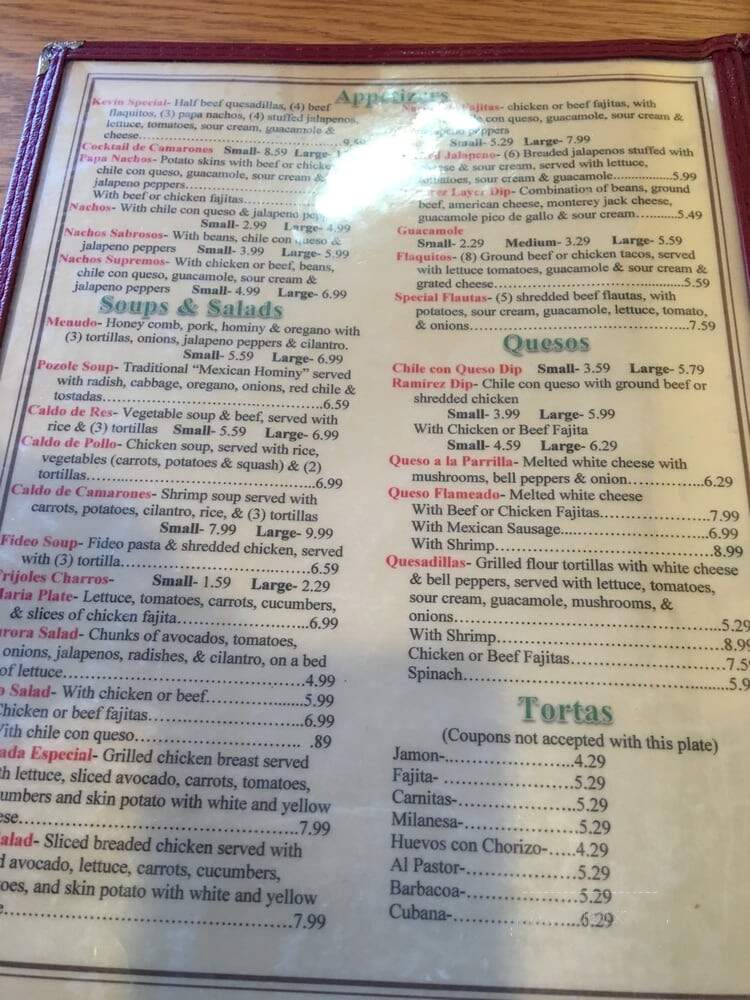 Los Ramirez Mexican Restaurant - Houston, TX menu_pic