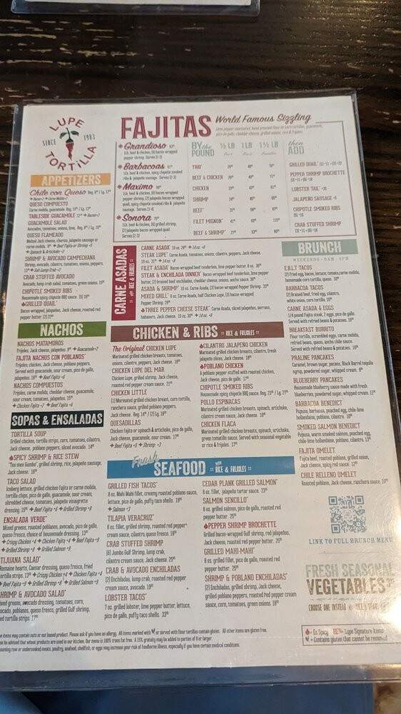 Lupe Tortillas Restaurant - Houston, TX menu_pic