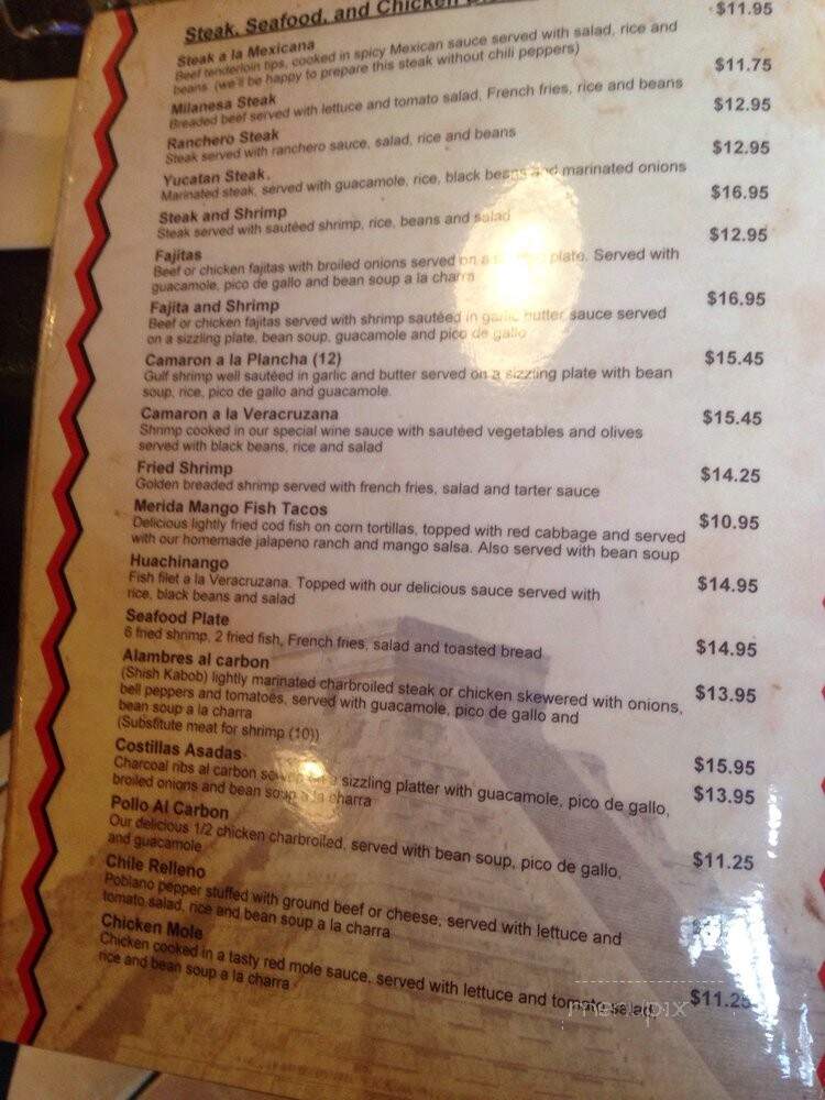 Merida - Houston, TX menu_pic