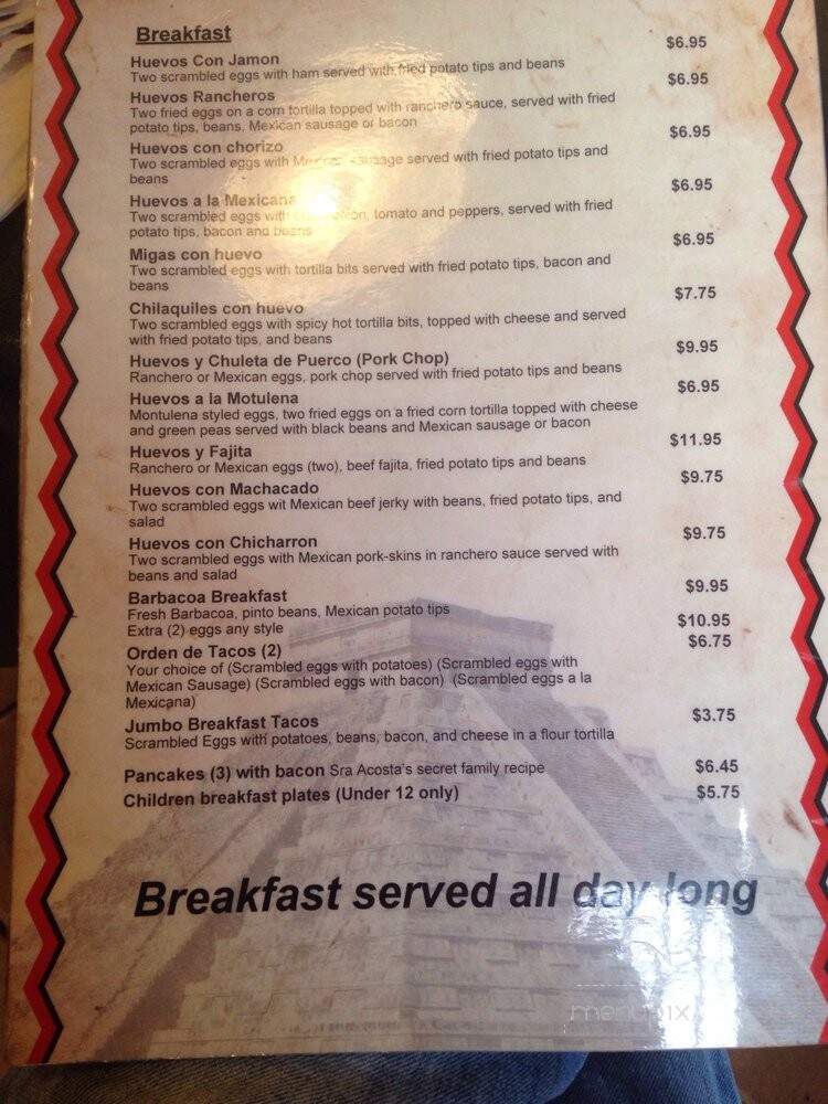 Merida - Houston, TX menu_pic