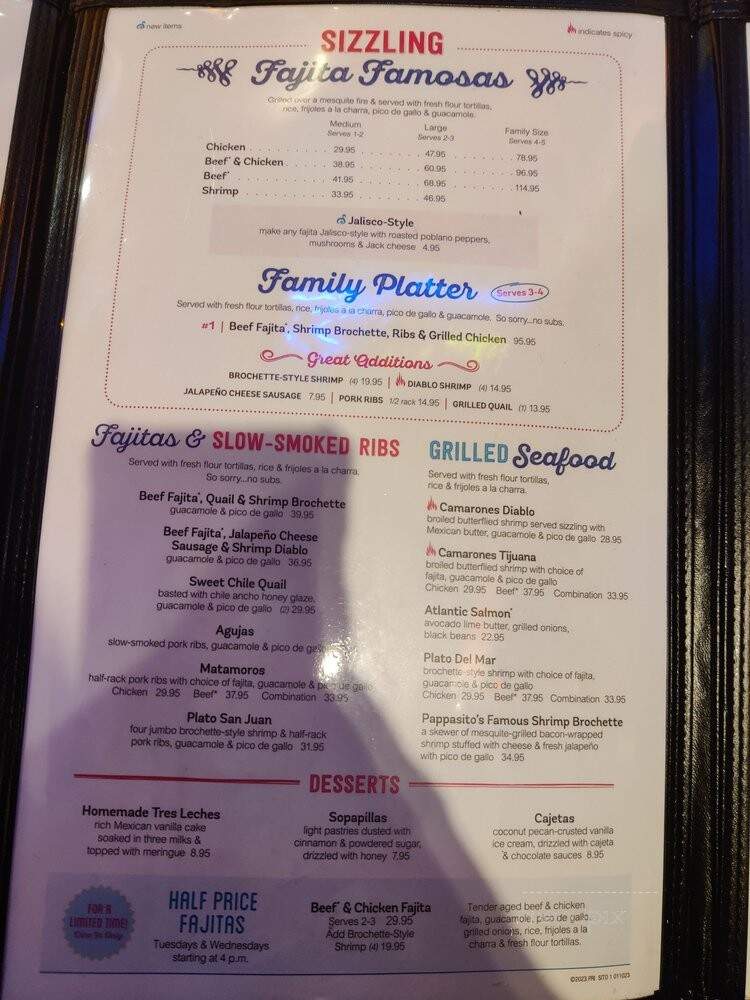 Pappas Restaurant - Houston, TX menu_pic