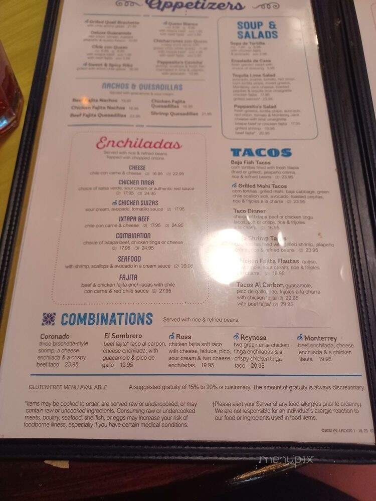 Pappasito's Cantina - Houston, TX menu_pic