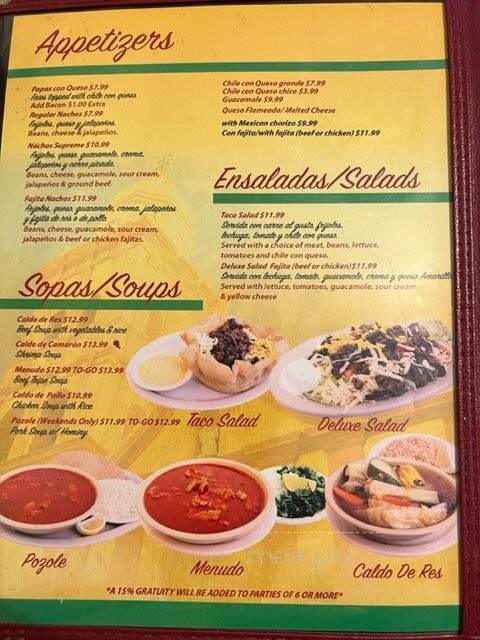 Rio Verde Taqueria Y Restaurant - Houston, TX menu_pic