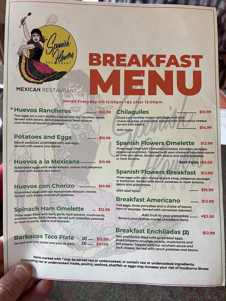 Spanish Flower Mexican Restaurant - Houston, TX menu_pic
