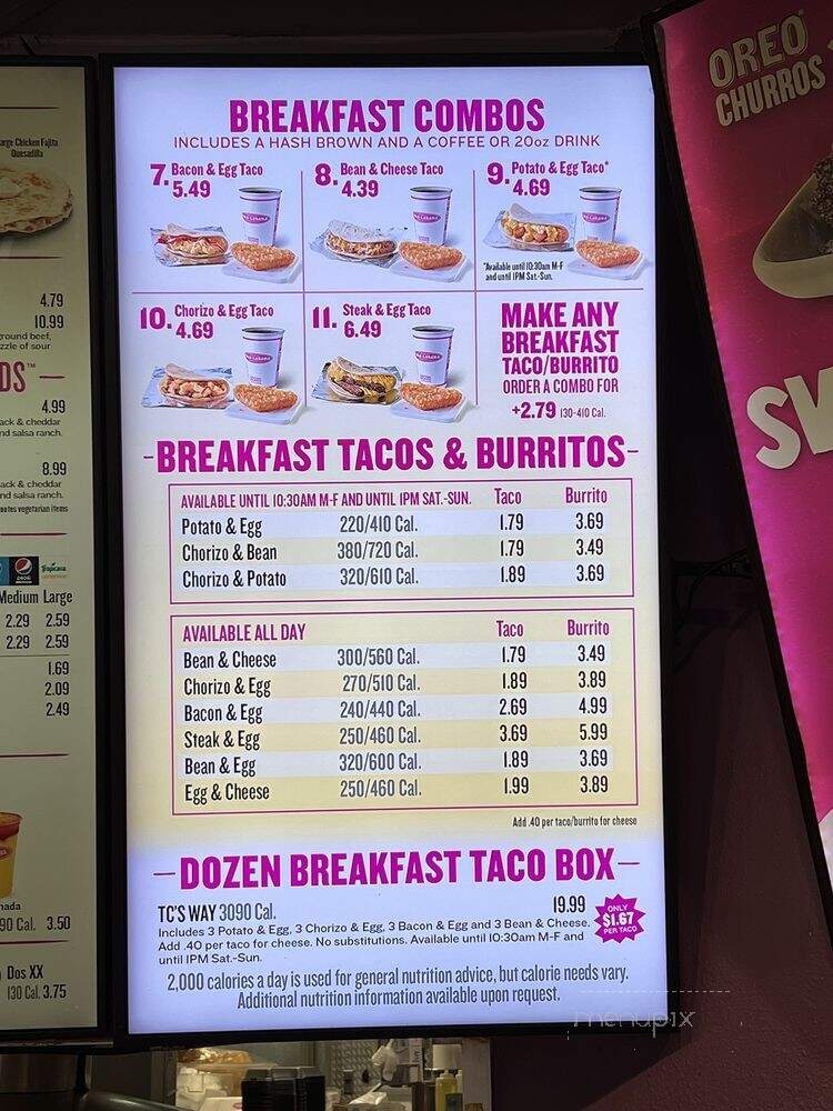Taco Cabana - Houston, TX menu_pic