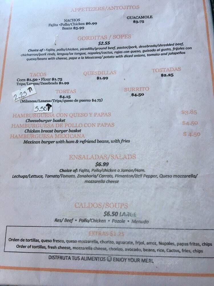 Taqueria Allende - Houston, TX menu_pic